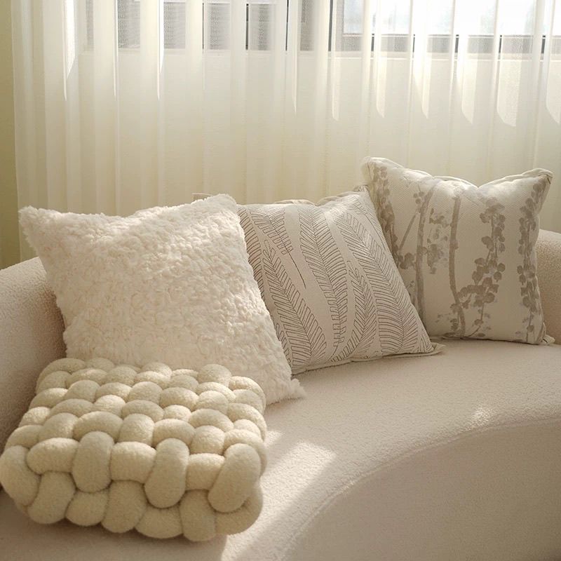 French Cream Style Pillow Combination, High-End Pillowcase, Home Living Room Decoration, Sofa Cushion, Backrest, Bedside Cushion