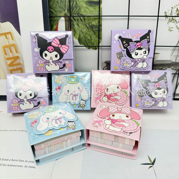 Cartoon Tri-fold Magnet Notebook Cute Kuromi Melody Jade Gui Folding…