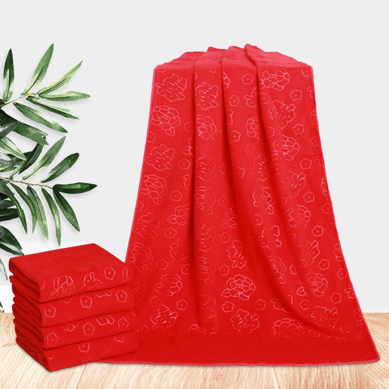 큰 빨간 목욕 수건 결혼식 행복한 단어 반환 선물 더블 행복 단어 목욕 수건 웨딩 자동차 매달려 빨간 수건 결혼식 플로트 큰 수건