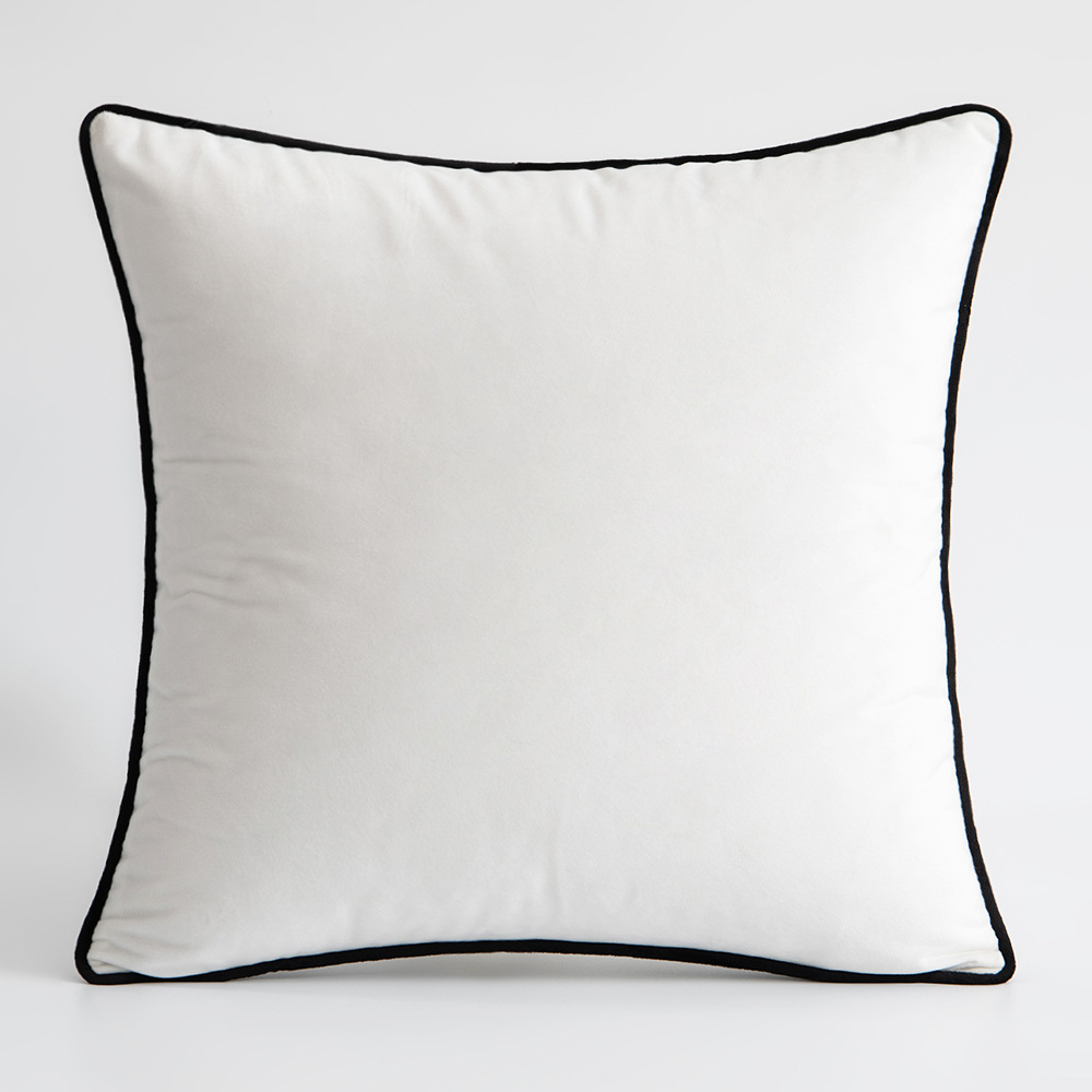 Funda de almohada de terciopelo con cuerda rodante simple moderna, sofá de hogar de color sólido, cojín de cabecera, funda de almohada de cabecera de viento ins
