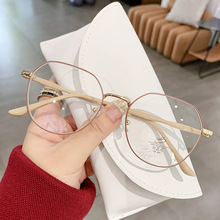 新款复古防蓝光眼镜近视女素颜显脸小韩版文艺多边形眼镜框01244