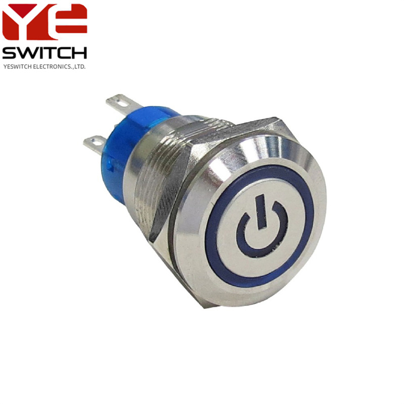 带灯电源符号环形金属按钮开关仪器机器设备开关不锈钢耐磨损