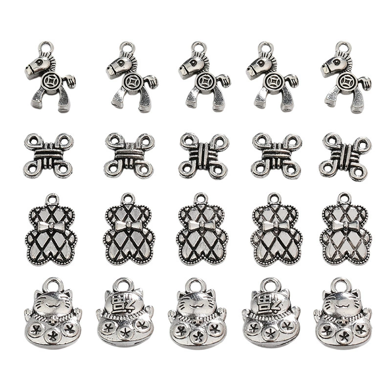 DIY ретро ювелирные аксессуары из цинкового сплава, подвеска в виде животного, медведя, кошки, пони, прямая продажа с фабрики A800831