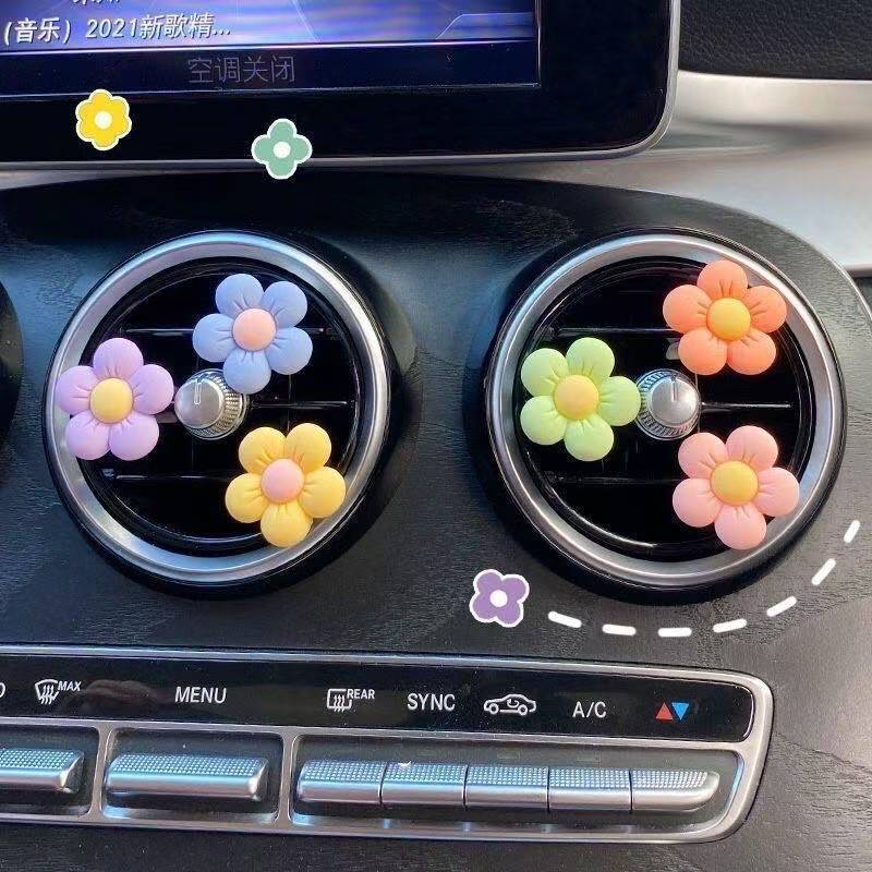 汽车出风口香水香薰空调出风口装饰ins泫雅可爱花朵个性车内装饰|undefined