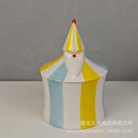 外贸跨境创意圣诞老人黄油罐陶瓷带盖黄油牛油储存罐定制西式家用