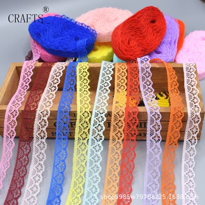 Factory In-Stock 1.4cm Wide Lace Trim for Clothes, Sofas, Curtains, Bedding, DIY Fabric Decoration Accessories