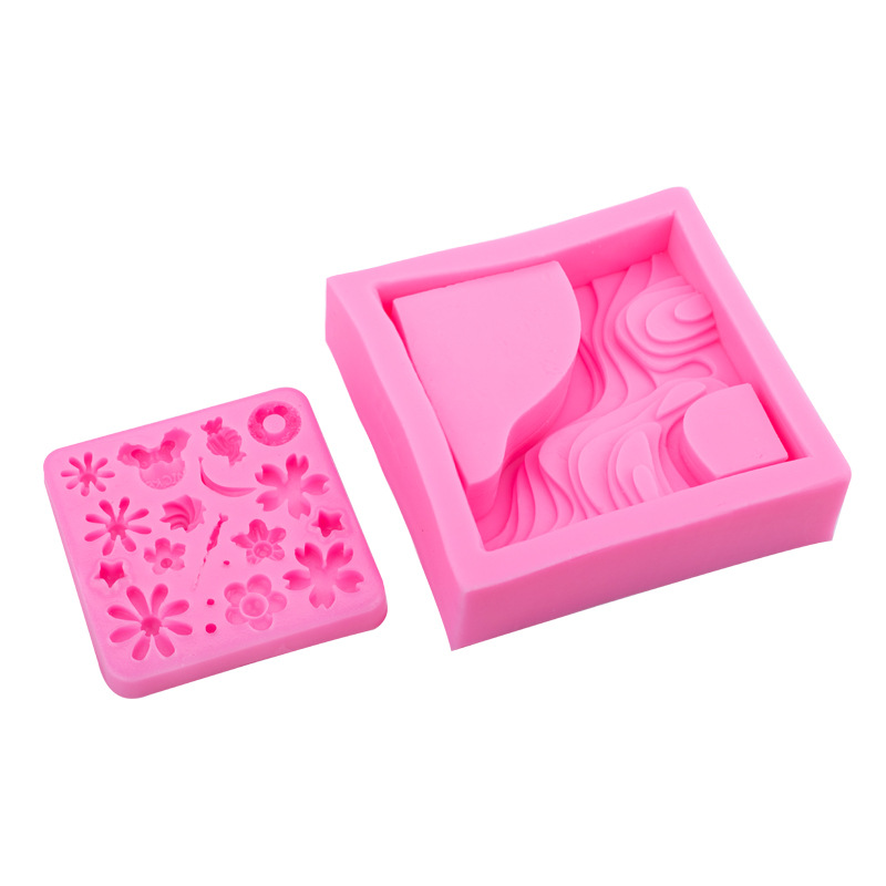 Onda creativa textura suculenta maceta molde de silicona múltiples mini flor hojas decorativas DIY para hornear