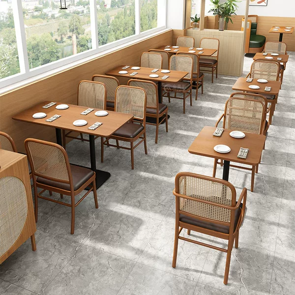 Restaurant Noodle Shop Catering Barbecue Restaurant Hot Pot Table Hotel Wall-Side Booth Cafe Dessert Shop Sofa Table and Chair Set