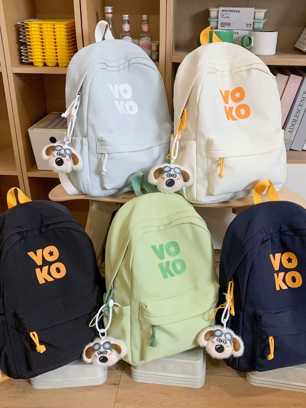 美式复古休闲书包校园初高中生百搭简约双肩包旅游轻便印花背包