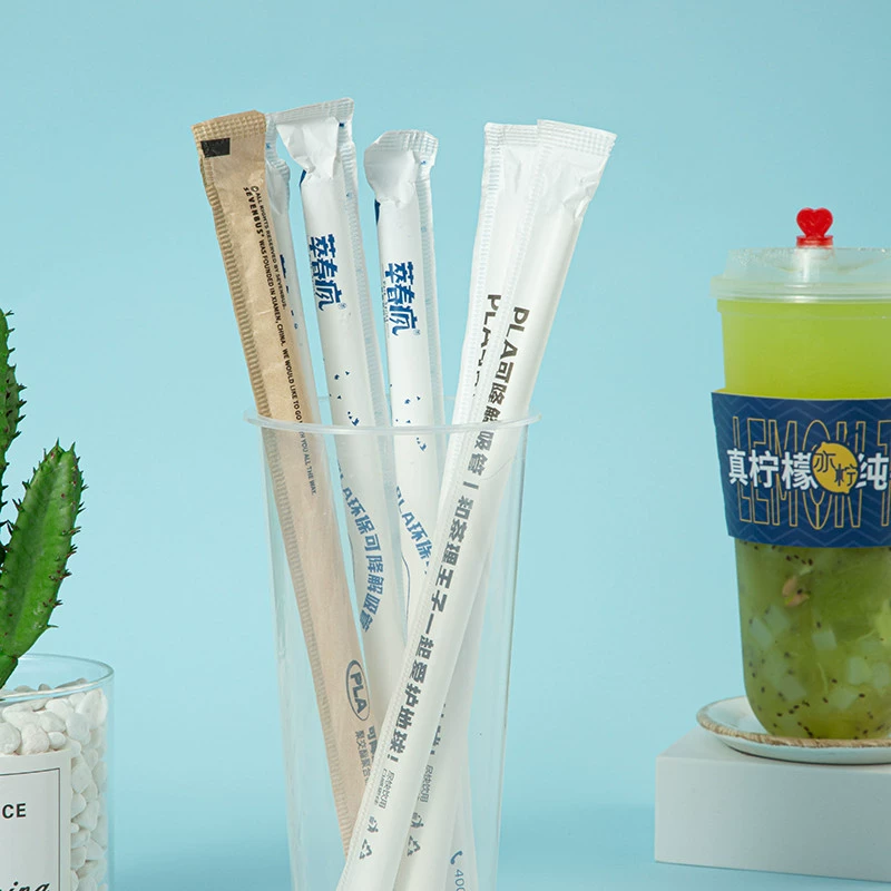 В наличии PLA солома биоразлагаемая PLA одноразовая солома разложения чай с молоком сок кофе на вынос