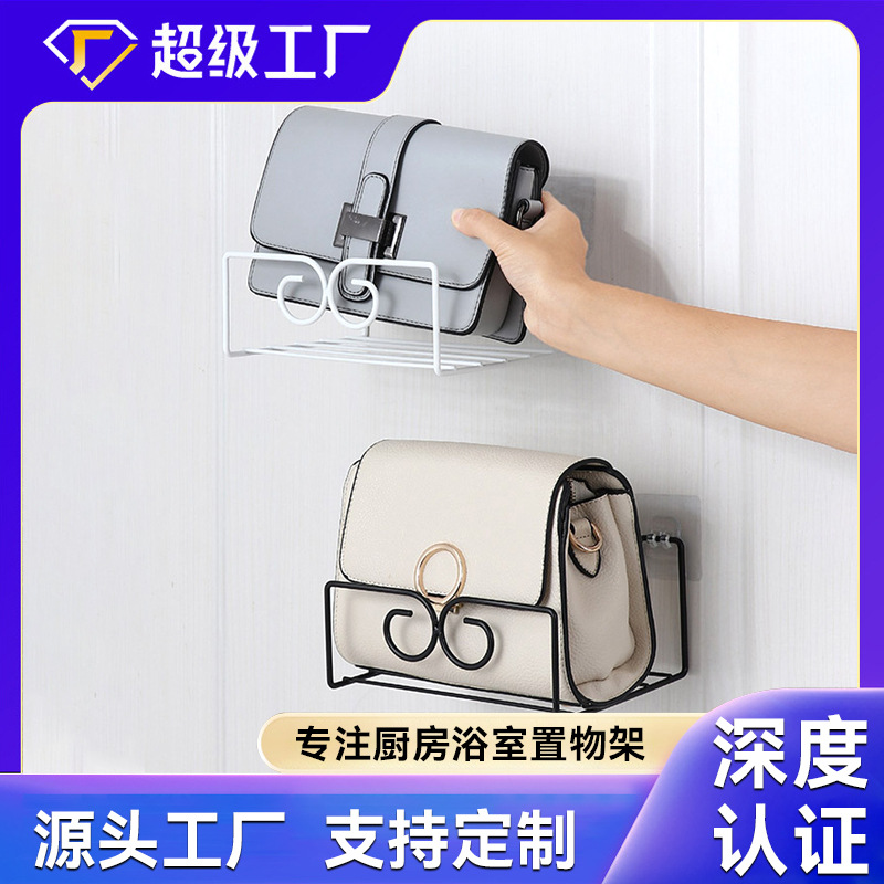 Wrought Iron Bag Storage Rack Bedroom Storage Artifact Rack Creative Home Door Storage Rack Rack