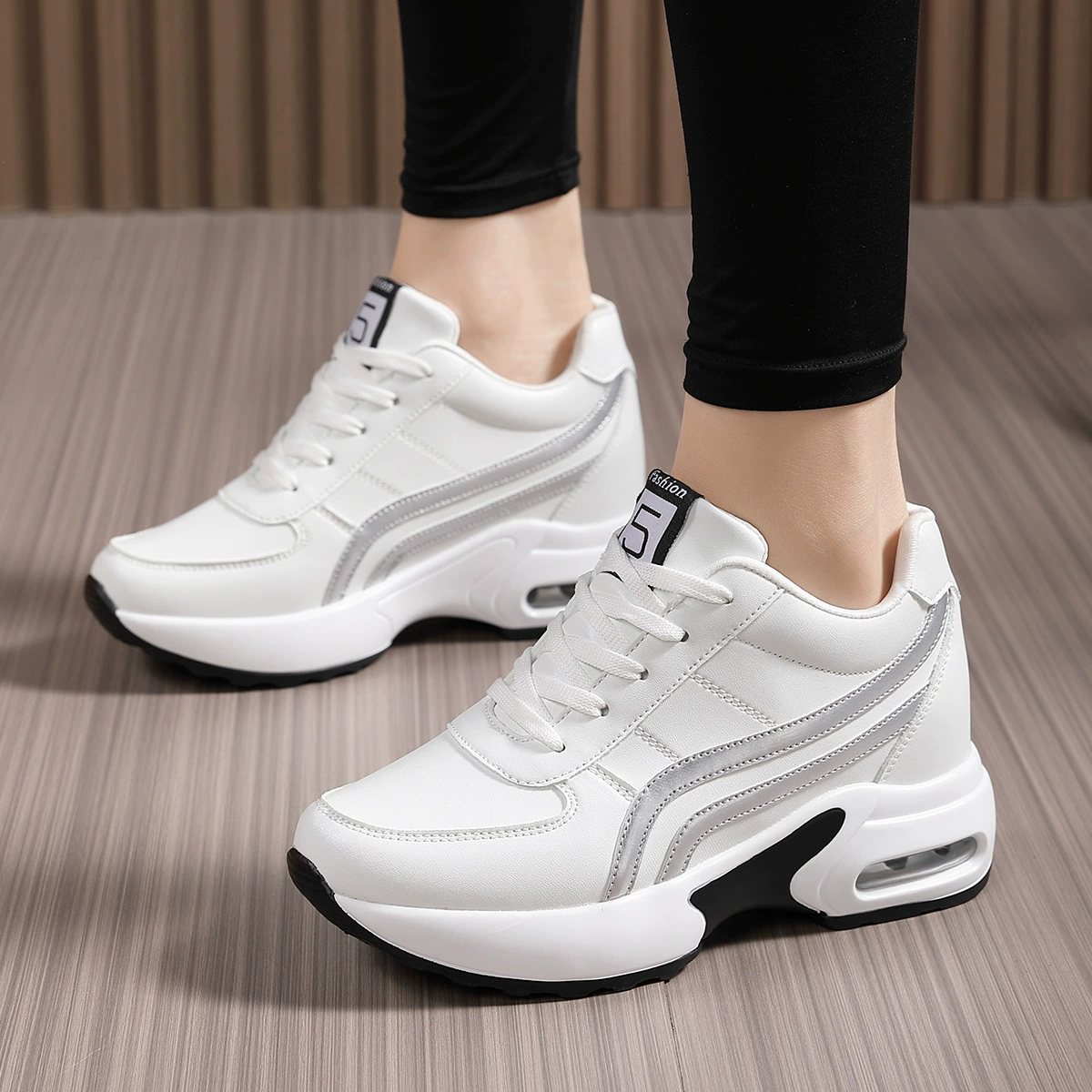 (Cross-border trading), spring high sports shoes platform for leisure, footwear, white shoes, wholesale, soft sole