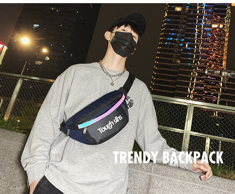 Wholesale of new men's and women's trendy waist bags, outdoor laser reflective chest bags, fashionable street crossbody bags and sports waist bags Application Scenario
