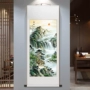 客厅旭日东升丝绸玄关挂画