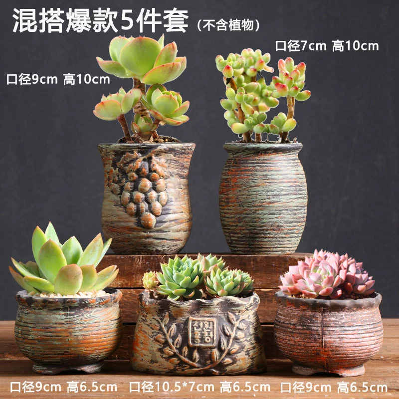 Creative Ceramic Flower Pot, Handmade Factory Direct, Assorted Decorative Designs, Small 7–10 cm