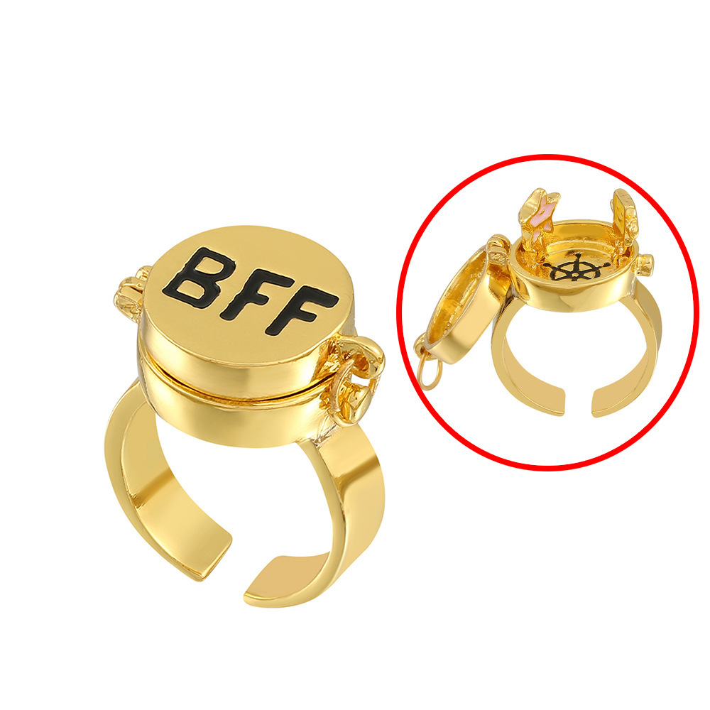 Fashion Letter Alloy Plating Unisex Rings