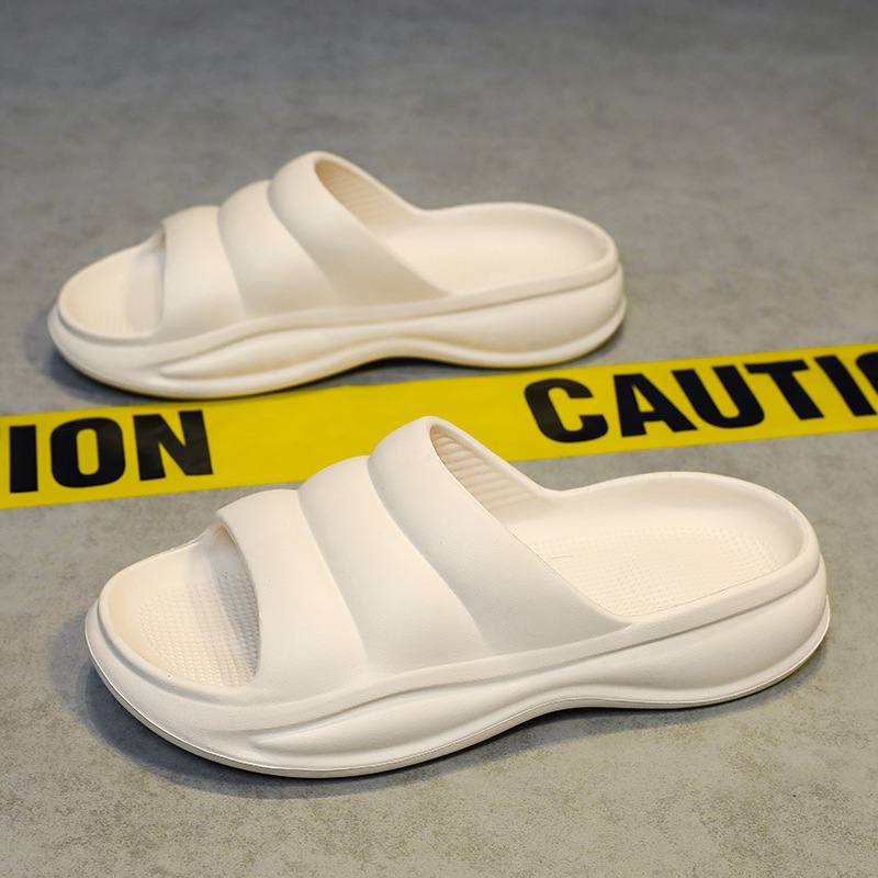 EVA fondo grueso pisar mierda sensación zapatillas caseras mujeres de verano baño interior ocio anti-deslizante zapatillas frías