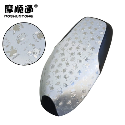 Cover Battery Vehicle Thickeneded Leather Elastic – Electric car cushion - ae4-silver-cartoon-pattern