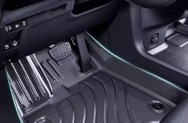 Toyota Sienna interior SI floor mats with fiber texture, 21-piece set, NATPE Via floor mats, EN carbon fiber, all-black model