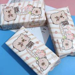 卡皮巴拉棉柔巾水豚加厚珍珠紋一次性洗臉巾學生家用潔面巾擦臉巾