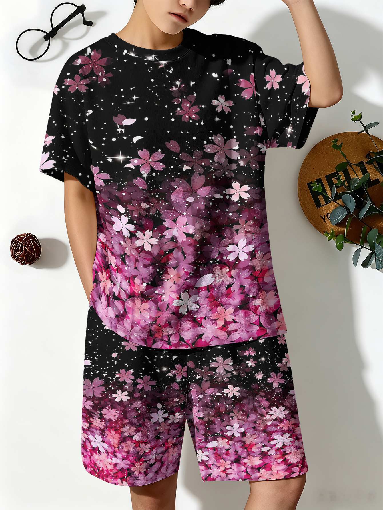Ensemble t-shirt et short pour garçon avec imprimé 3d_voghion.com