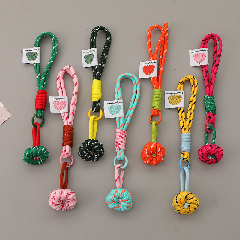 幸運と祝福のカボチャ織り携帯電話ストラップ diy キーホルダーロープアクセサリー小さなギフトファッションバッグペンダント|undefined