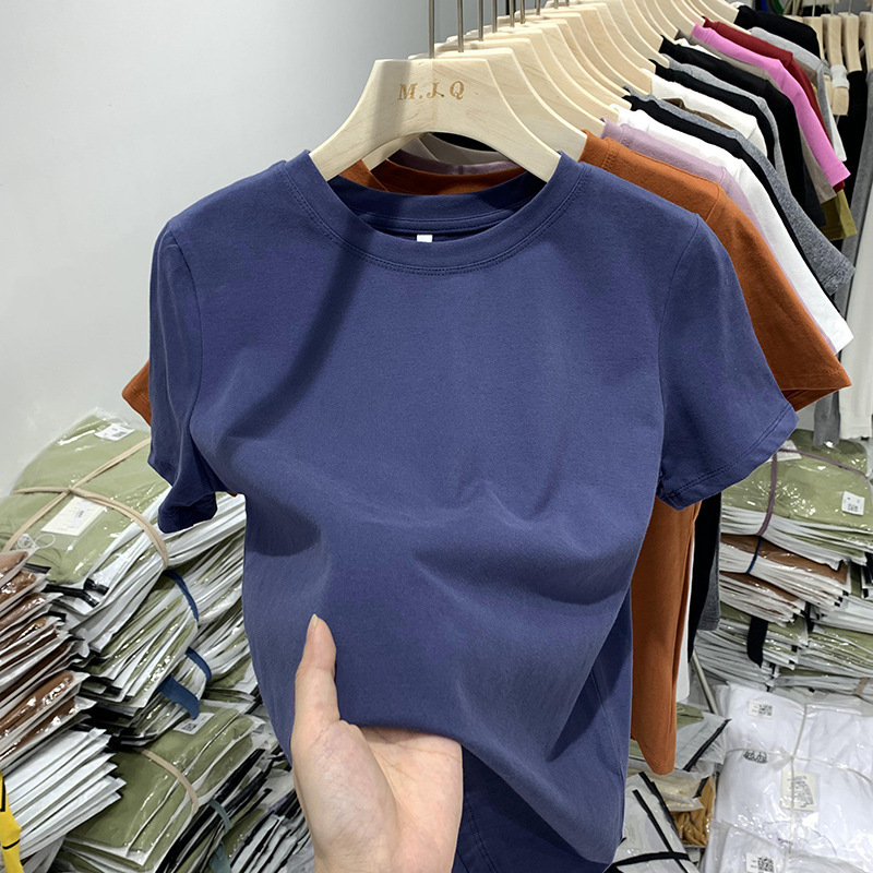 女性のための右肩半袖 T シャツ 2025 夏の新しいルーズインナー多用途ラウンドネック T シャツ薄いトップ|undefined