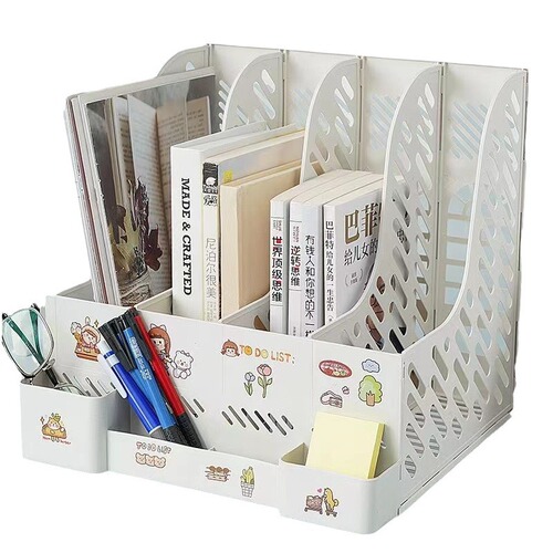 Office desktop file storage rack, thick file box, document stand, multi-layer filing cabinet, bookshelf stand