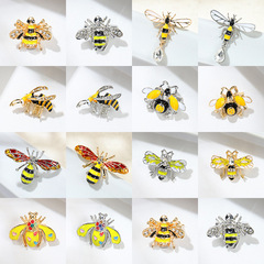 Bee Pearl Pin Insect Encrusted Diamond High-end Niche Brooch for Ladies Bags Clothing Collar Needles