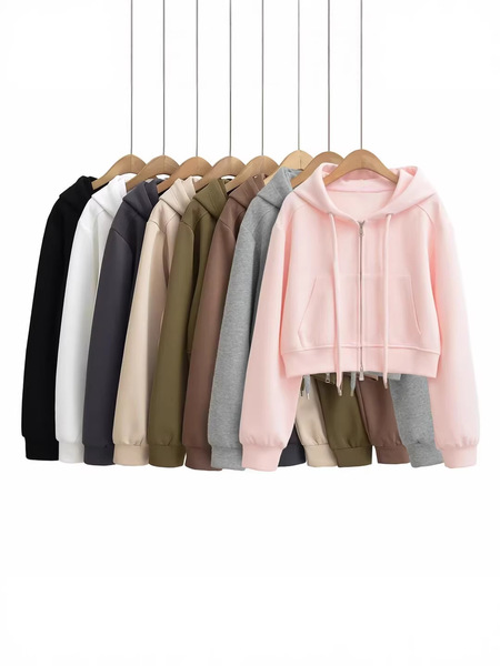 Spring truffle design jacket with zipper