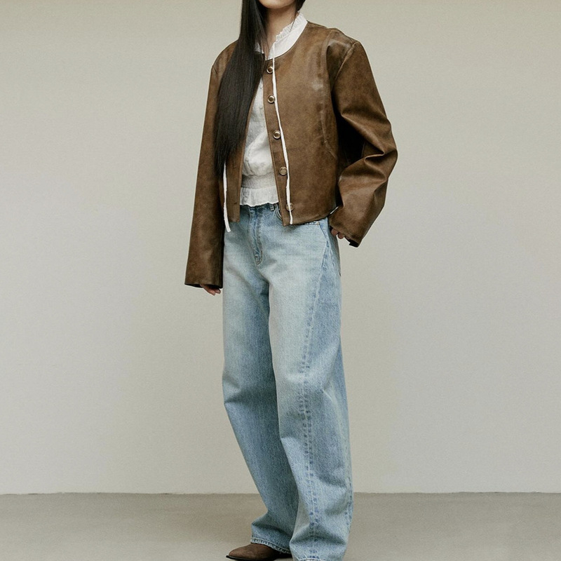 South Korea le a * on * e24 spring and summer new imported environmentally friendly leather do old leather