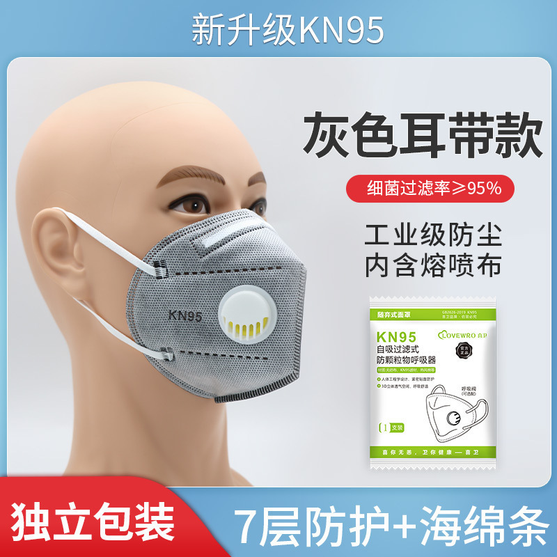 卸売り使い捨てkn95活性炭マスク防塵工業粉塵呼吸弁付き通気内装冬専用|undefined