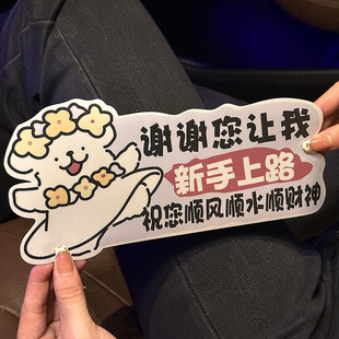 2024 new internship car stickers car stickers magnetic cute novice on the road female driver reflective stickers scratch cover Ao