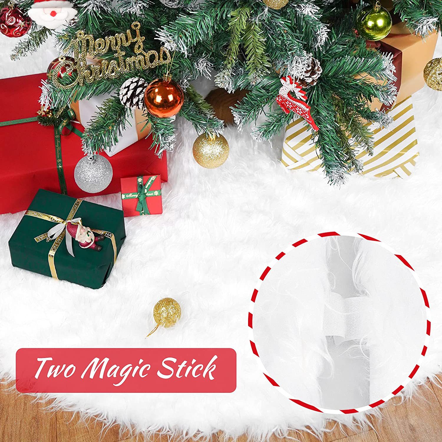 Falda de árbol transfronteriza falda de árbol de felpa blanca pura decoración de Navidad falda de árbol de Navidad