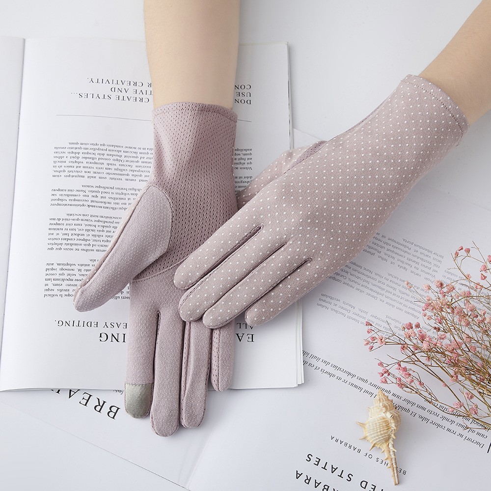 Guantes de protección solar para mujer nueva primavera y verano conducción estilo coreano encaje arco montar antideslizante guantes de pantalla táctil delgada