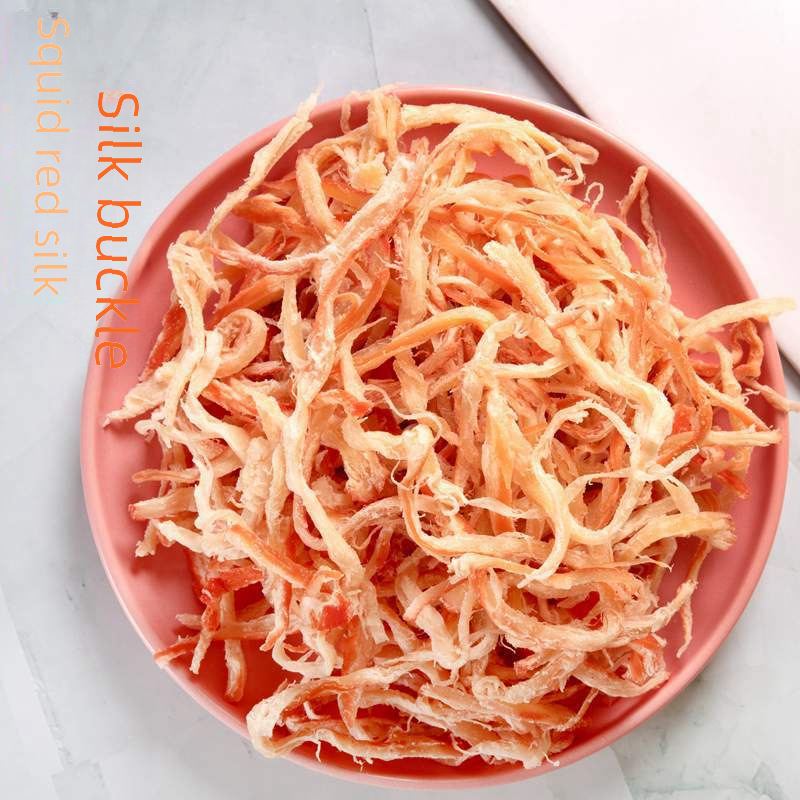 Carbon-grilled squid strands, golden squid strands 135g/500g net weight per jin, canned squid snack for wholesale