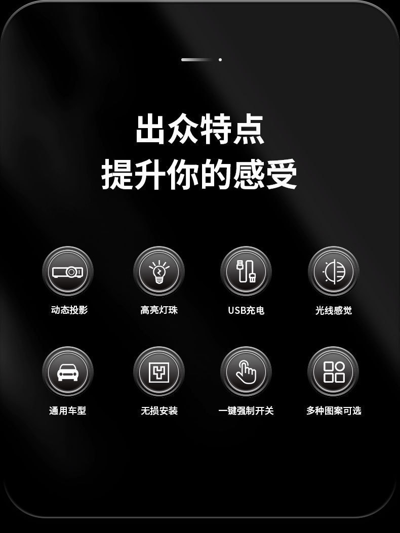 Children's Bicycle Electric Projector Light, Dynamic Atmosphere Light, Night Riding Motorcycle, Skateboard Balance Car, Cartoon Warning Light