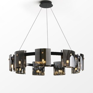 Zhongshan factory direct lamp ancient town exhibition hall modern light luxury simple glass chandelier restaurant living room bedroom design