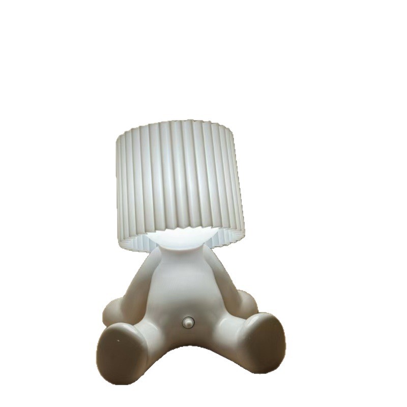 Agente de cabello sentado muy tímido niño recargable lámpara de escritorio de la atmósfera del dormitorio decoración de escritorio cabecera ideas divertidas regalos