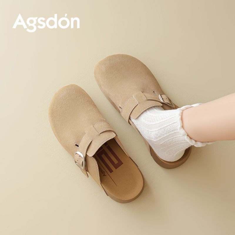 2026 nuevo estilo de primavera para mujeres con un pedazo de zapato con cabeza de bolsillo medio zapatillas casuales