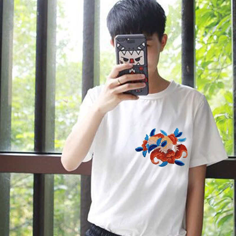 Paquete de material de bricolaje bordado a mano Lu bordado principiante autobordado pareja camiseta pantalones de manga corta regalo bordado creativo