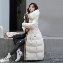 【现货】韩国东大门秋冬新款大毛领中长款修身显瘦羽绒棉服女外套