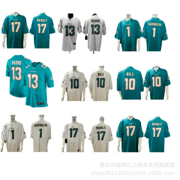 Dolphins Jersey Dolphins Embroidered Rugby Jersey Wholesale 1 # Tagovailoa10 # Hill17 # 13 #