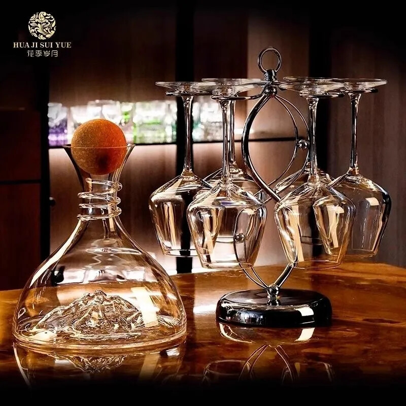 Decantador de vino tinto de alta gama, innovador cristal, copa de vino tinto de Borgoña, petaca dividida, juego de vino romántico de estilo europeo, juego para el hogar