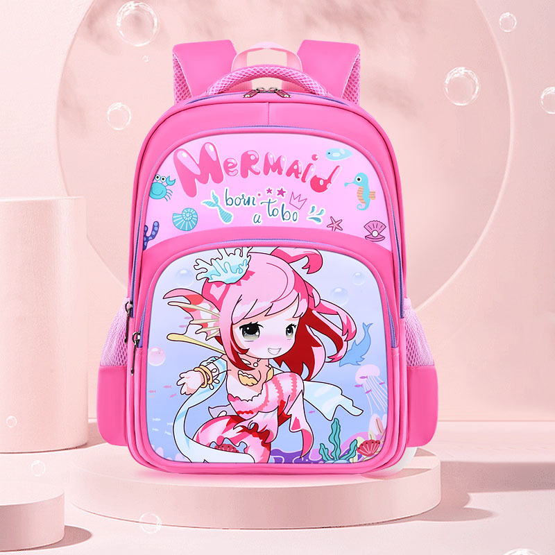 Mochila para niños Estudiantes de escuela primaria Grado uno dos tres a seis niños y niñas reducción de Carga Protección de la columna vertebral mochila de gran capacidad de dibujos animados