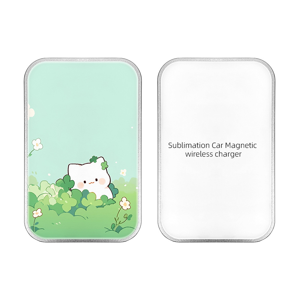 Cargador inalámbrico de coche de transferencia térmica directa de fábrica adecuado para teléfono móvil de Apple personalizado sublimación cargador inalámbrico