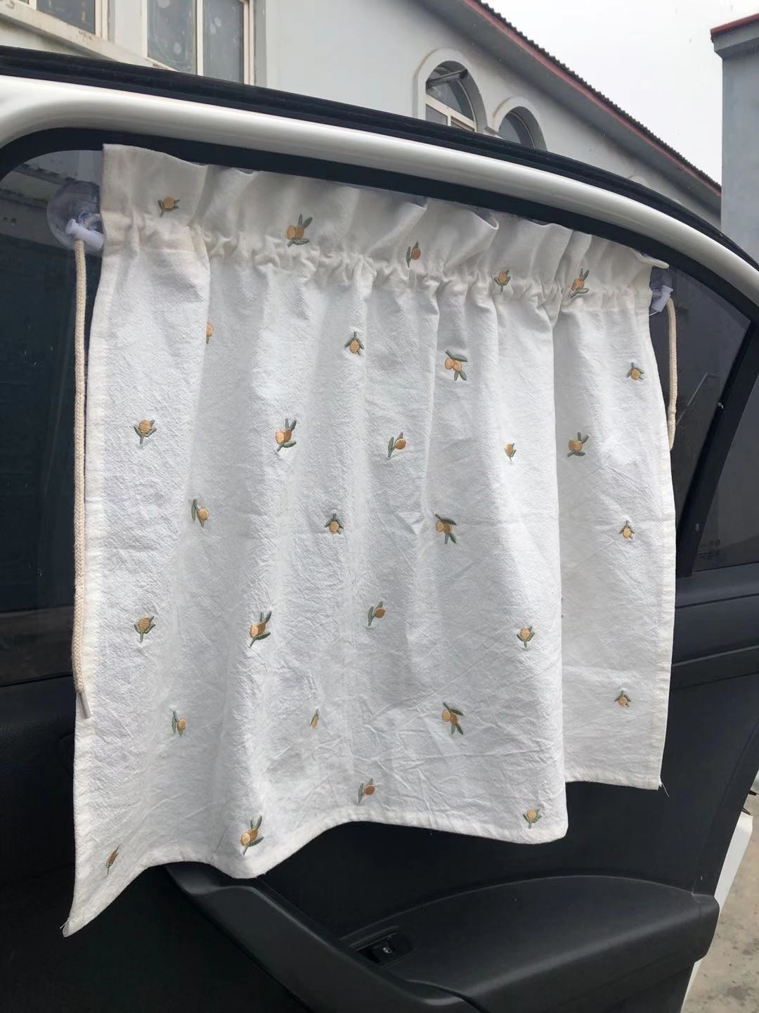 Qìchē – Korean Cotton Embroidered Car curtains - olive-6848cm