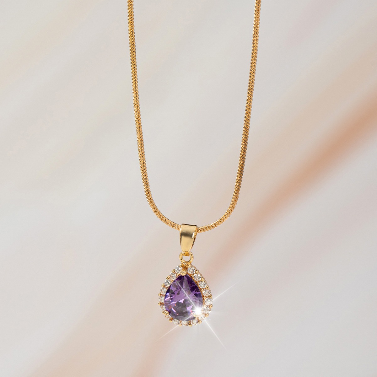 universal purple fashionable necklace drop-shaped