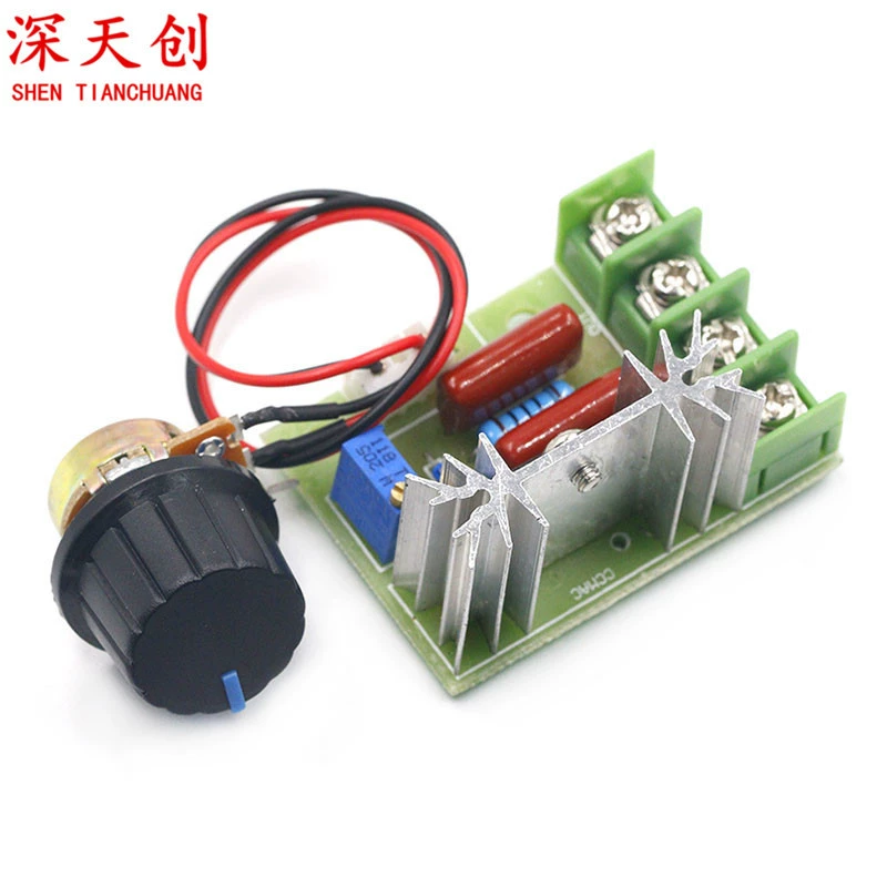 Внешняя ручка 2000W Тиристорный мощный электронный регулятор регулировки яркости