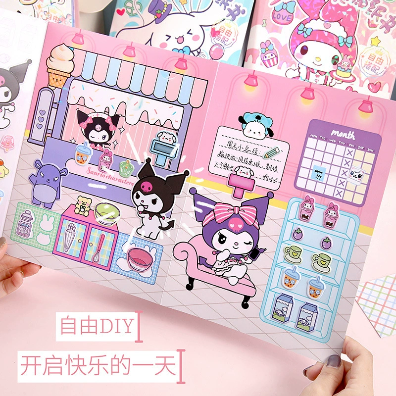 Sanrio series Six Scenario Bubble Paste Bubble Paste Still Bubbles Quiet Books Cute and Fresh Student Cartoon Change Paste